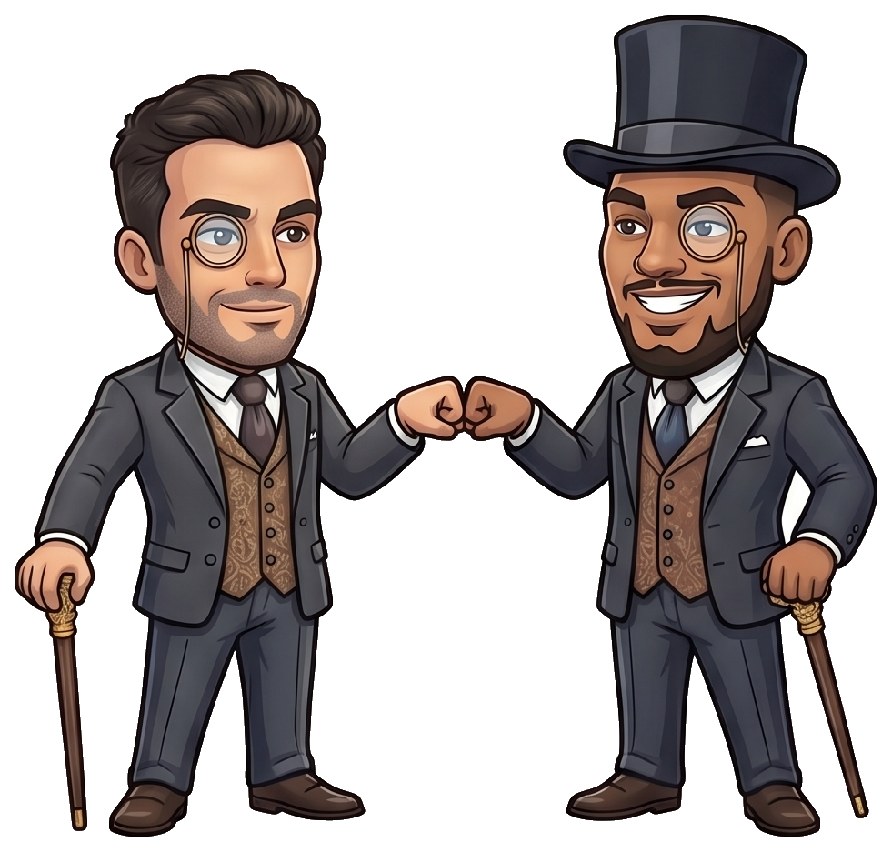 The two Elite Builders founders fist-bumping